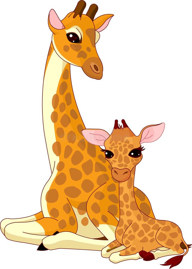 Mutter-Giraffe und Schätzchengiraffe vektor abbildung Mutter-Giraffe und Schätzchengiraffe vektor abbildung