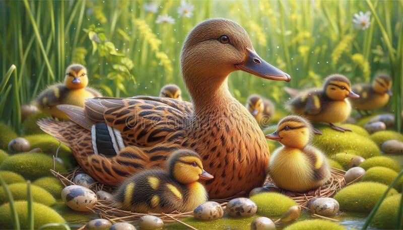 Mutterente und ihre Enten vektor abbildung