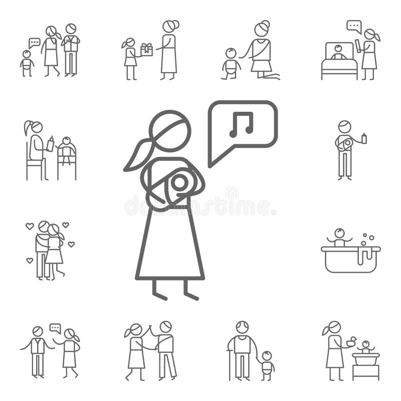 Mutterschaftsikone Wiegenlied, Familienleben-Ikonen-Universalsatz für Netzwerk- und Mobile