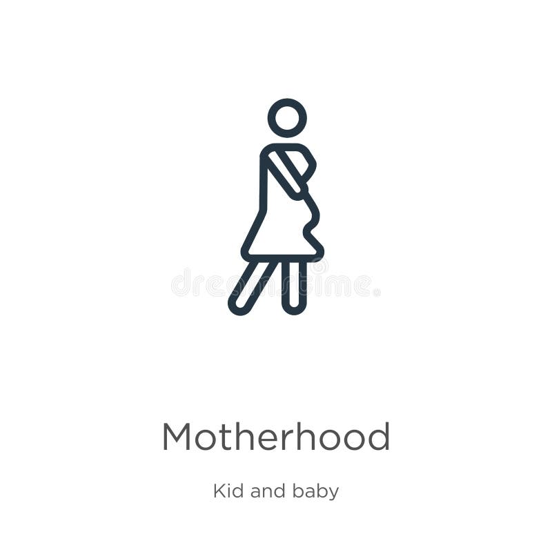 Mutterschaftssymbol Leuchtendes Symbol für die Umrisslinie der Mutterschaft, isoliert auf weißem Hintergrund von Kindern und Baby lizenzfreie abbildung