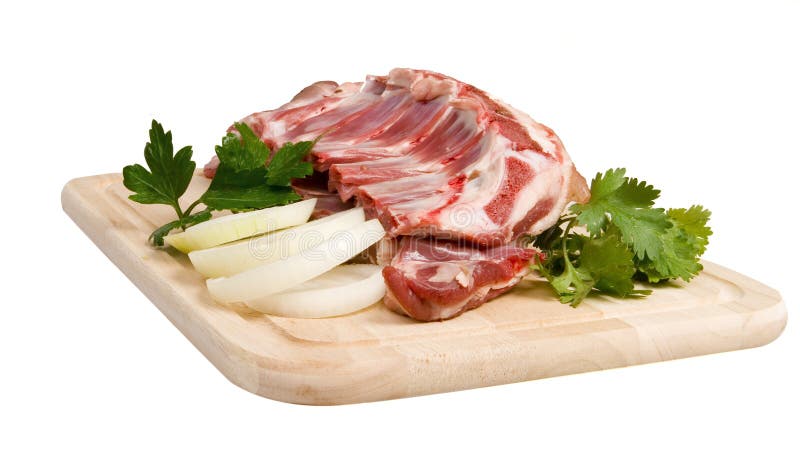 Mutton-chop with herbs and onion