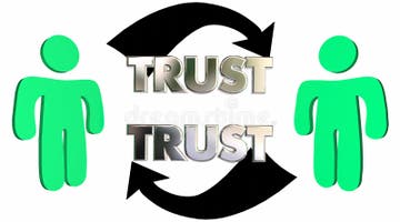 Mutual Trust Confidence People Partner Arrows Stock Illustration 