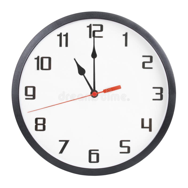 Muur Klok Ge soleerd Op Witte Achtergrond 11 Pm Of 11 00 Uur Stock muur-klok-ge-soleerd-op-witte-achtergrond-11-pm-of-11-00-uur-stock