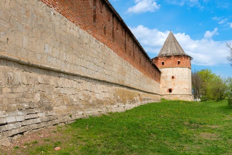 Muur van Zaraysk het Kremlin stock fotografie Muur van Zaraysk het Kremlin stock fotografie