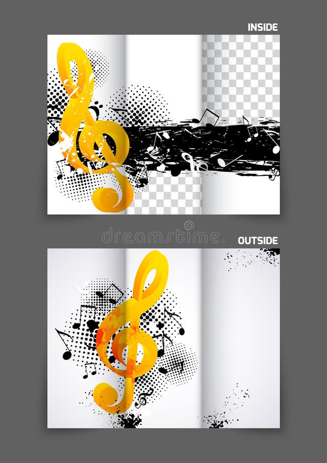Muziek trifold brochure royalty-vrije illustratie Muziek trifold brochure royalty-vrije illustratie