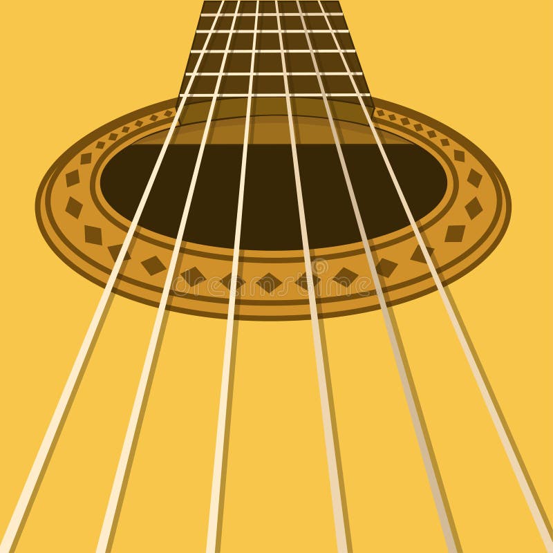 Muziekvlieger of achtergrond met akoestische gitaar stock illustratie Muziekvlieger of achtergrond met akoestische gitaar stock illustratie
