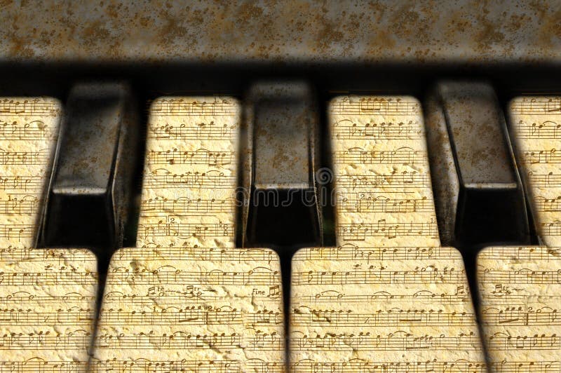 Music keys with grunge notes texture. Music keys with grunge notes texture