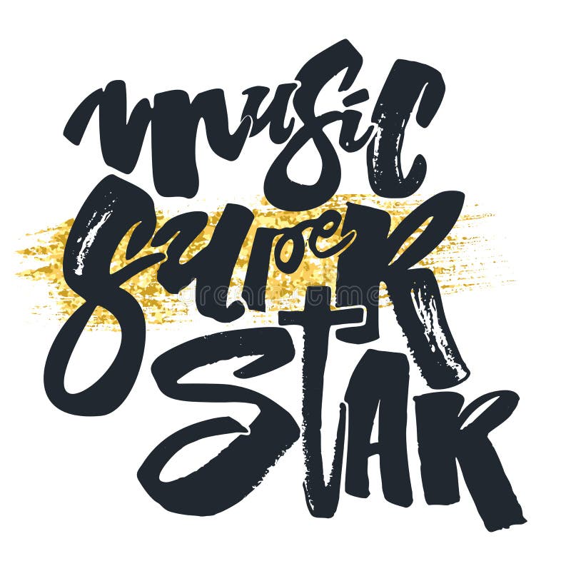 Muzyczna super gwiazda Ręka rysujący literowanie zwrot na gwiazdowym tekstury bac ilustracja wektor Muzyczna super gwiazda Ręka rysujący literowanie zwrot na gwiazdowym tekstury bac ilustracja wektor
