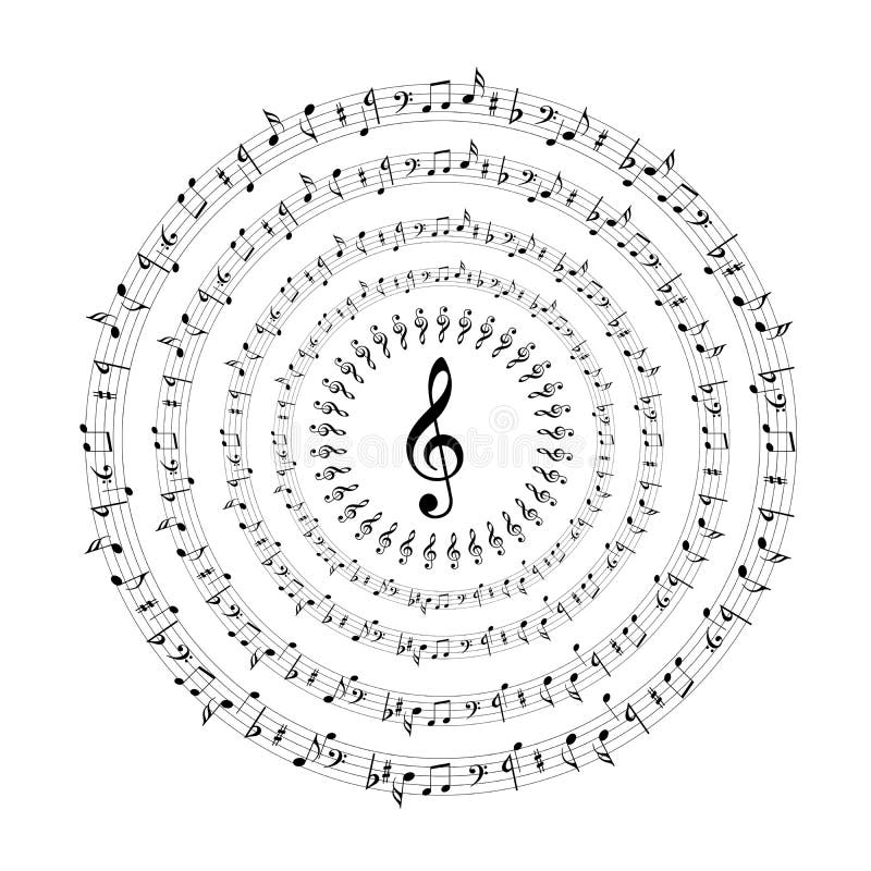 The music notes in rounds computer generated. The music notes in rounds computer generated