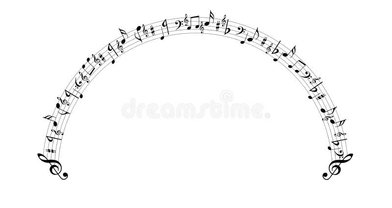 The music notes in half rounds computer generated. The music notes in half rounds computer generated