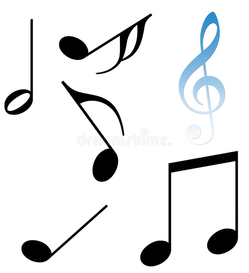 Colorful isolated music notes illustration. Colorful isolated music notes illustration