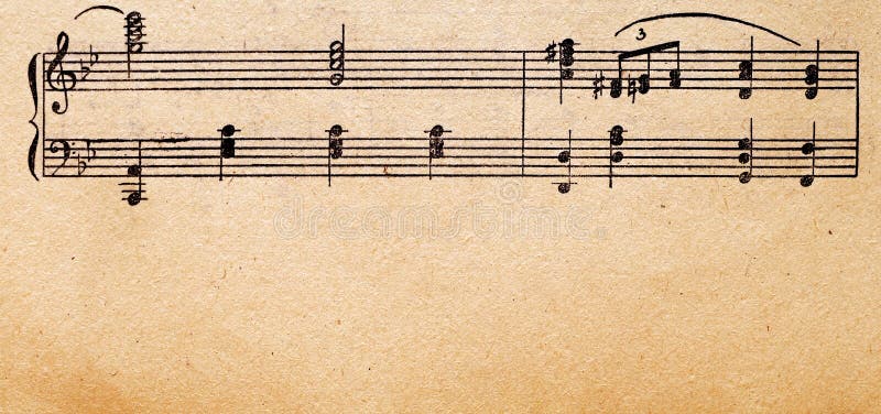 Muzycznych notatek stary papieru prześcieradło