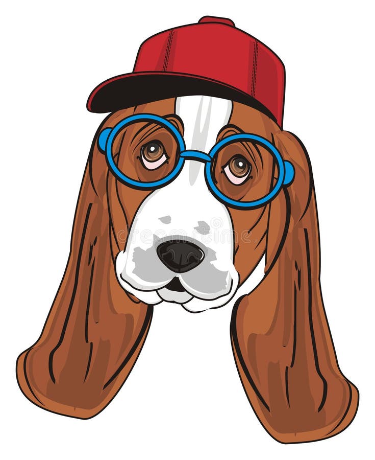 Cool Dog In Cap And Glasses. Stock Illustration Illustration of music