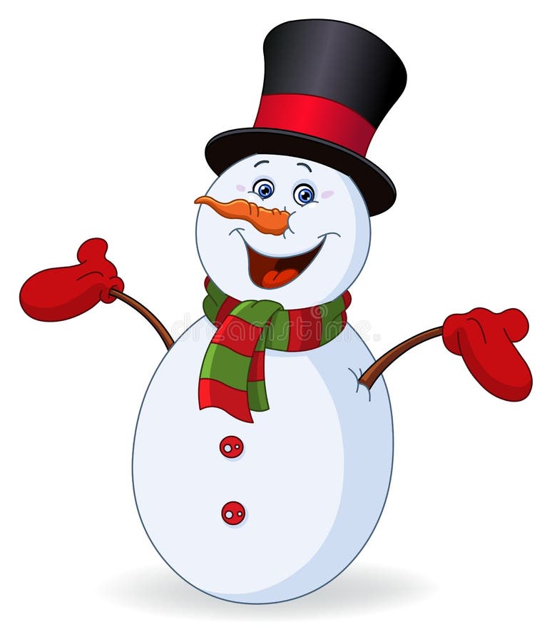 Muñeco de nieve alegre libre illustration Muñeco de nieve alegre libre illustration