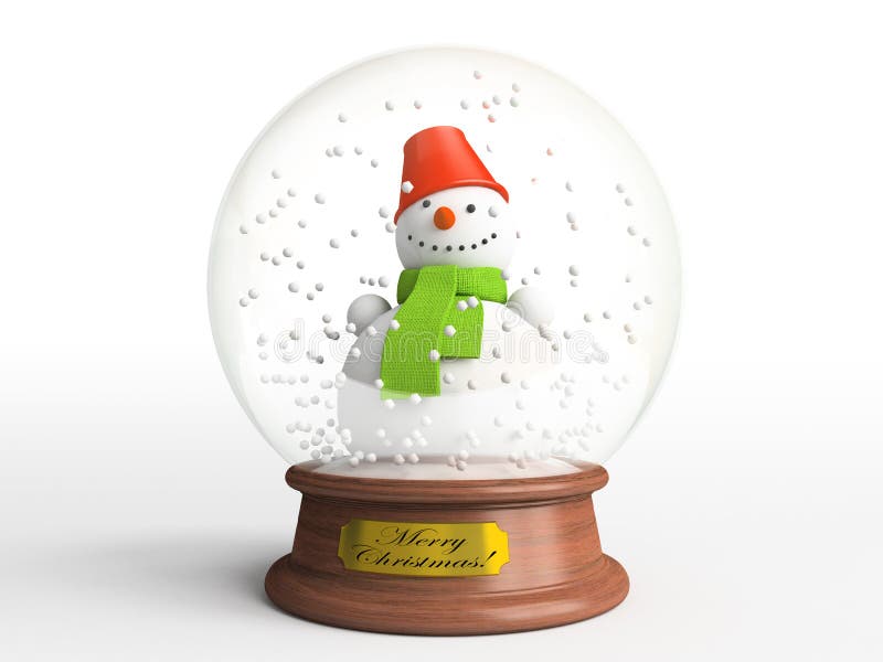 Muñeco de nieve sonriente en globo de la nieve libre illustration Muñeco de nieve sonriente en globo de la nieve libre illustration