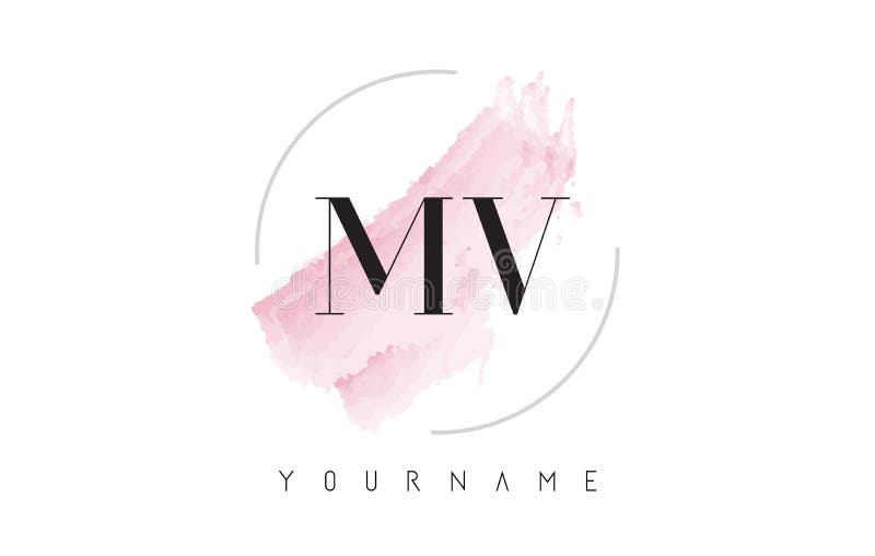 MV M V Watercolor Letter Logo Design with Circular Brush Pattern Stock  Vector - Illustration of fashion, idea: 91832226