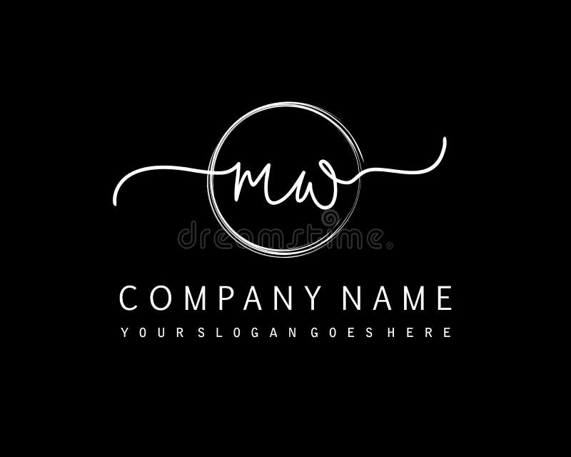MW Beauty Monogram And Elegant Logo Design Handwriting Logo Of