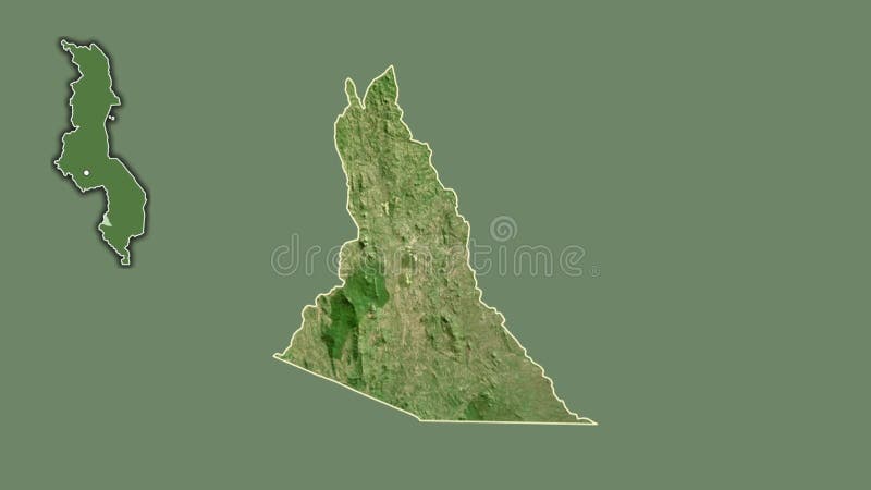 Mwanza, Malawi, extruded and isolated. Satellite stock illustration