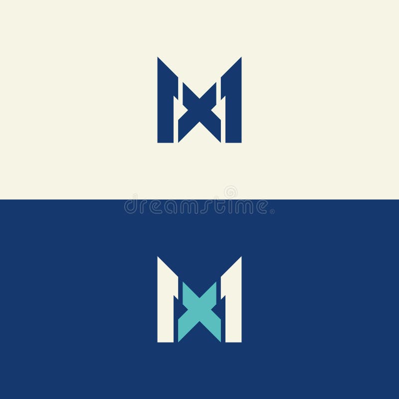 MX letter logo, MX or M X letter alphabet logo royalty free illustration
