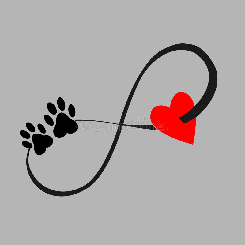 photo Love Heart Dog Paw Tattoo my dog is forever red heart and paw