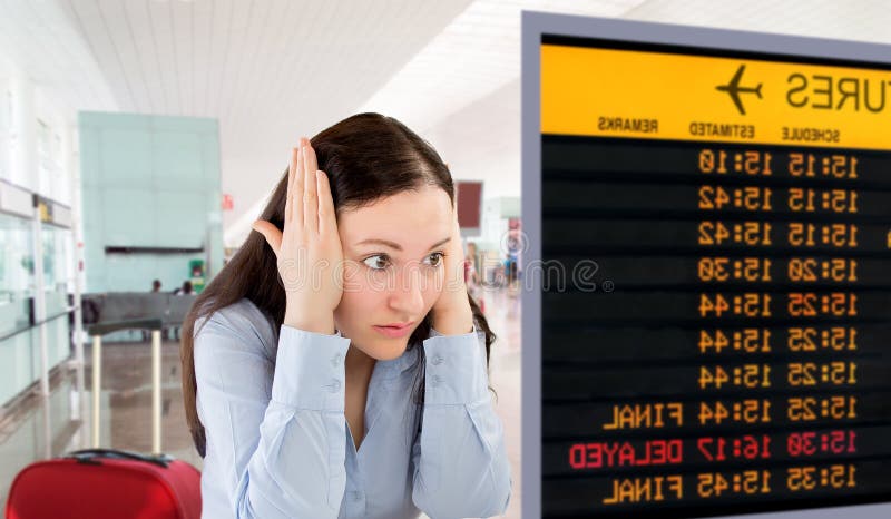 My flight is cancelled stock photography