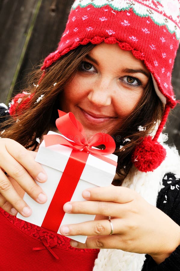 My gift stock photo. Image of woman, eyes, happy, wonder 11351948