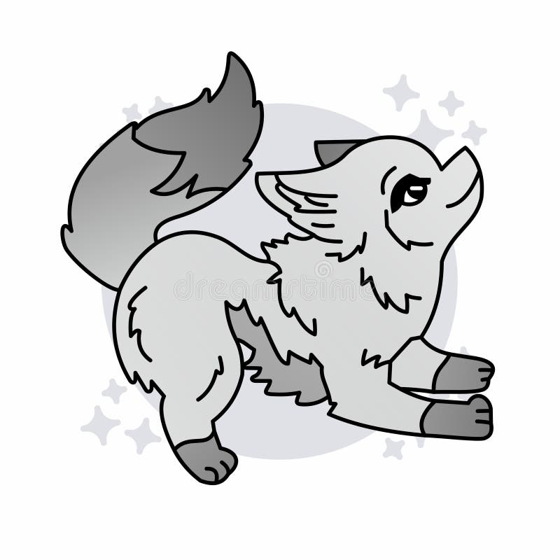 Illustration of Wolf Cartoon, Cute Cartoon Funny Character Flat Design  Stock Illustration - Illustration of animal, backgrounds: 163355712