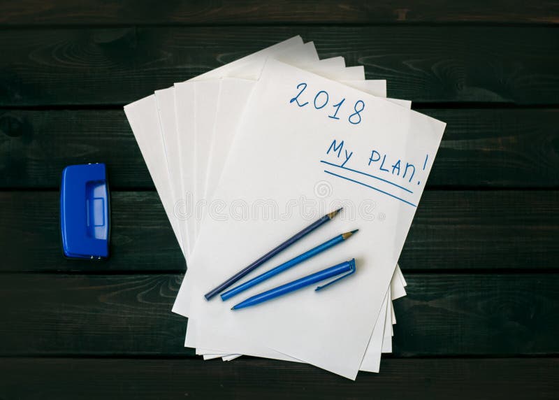 My plan 2018 stock photography