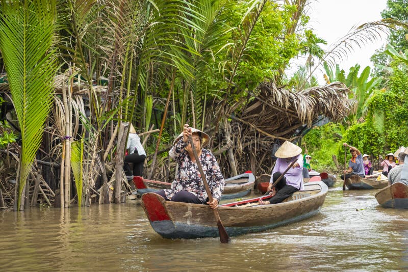 MY THO, VIETNAM - NOVEMBER 24, 2018: Mekong River Delta Jungle C ...