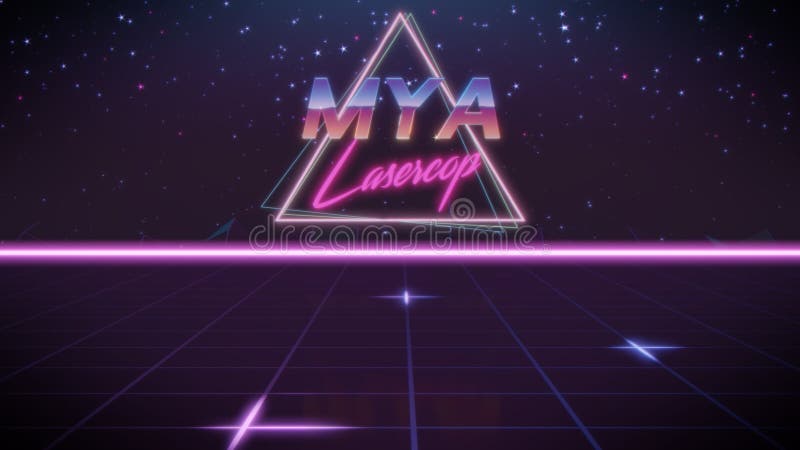 Mya di nome nello stile dello synthwave illustrazione vettoriale