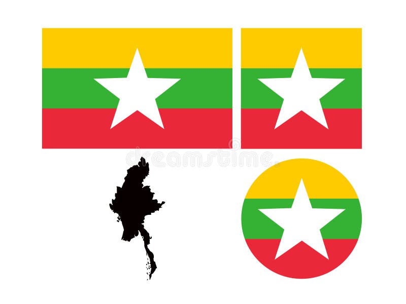 _Myanmar bandiera e mappa - repubblica unione Myanmar royalty illustrazione gratis _Myanmar bandiera e mappa - repubblica unione Myanmar royalty illustrazione gratis
