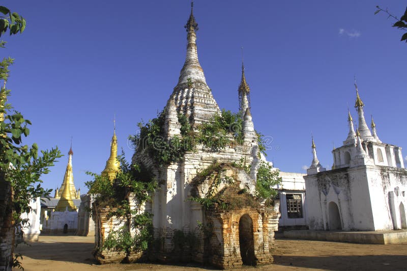 Myanmar Inle Lake stupas