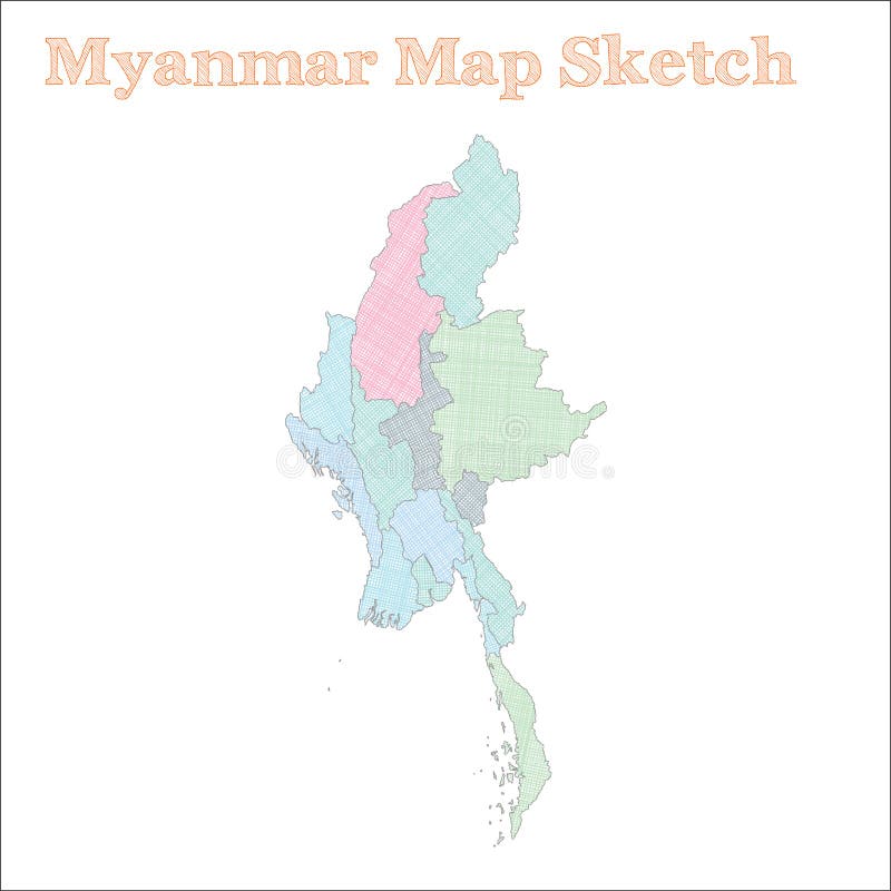 Myanmar-Karte stock abbildung Myanmar-Karte stock abbildung