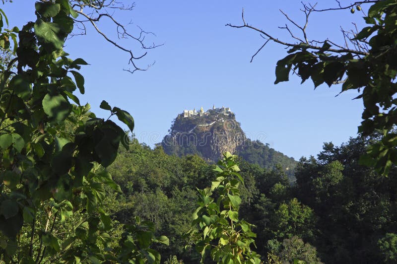Myanmar, mount popa or popa hill royalty free stock photo
