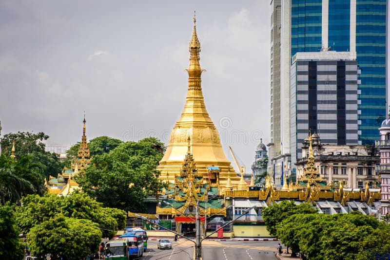 myanmar pagodasule yangon arkivfoton myanmar pagodasule yangon arkivfoton