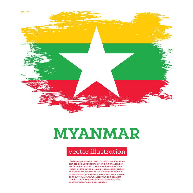 Myanmarahne mit Pinselstrichen. Unabhängigkeitstag