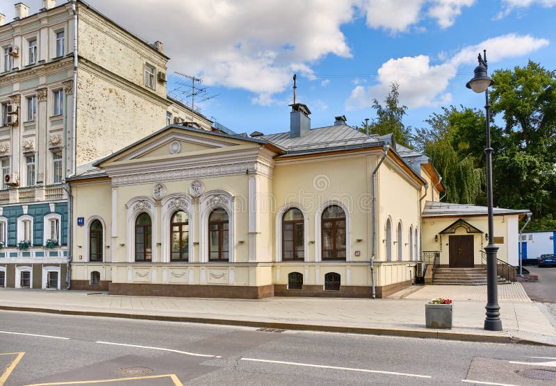 Myasnitskaya Street, view of the former manor of the Suvorovs, approximately mid-18th century, landmark: Moscow, Russia. Myasnitskaya Street, view of the former manor of the Suvorovs, approximately mid-18th century, landmark: Moscow, Russia