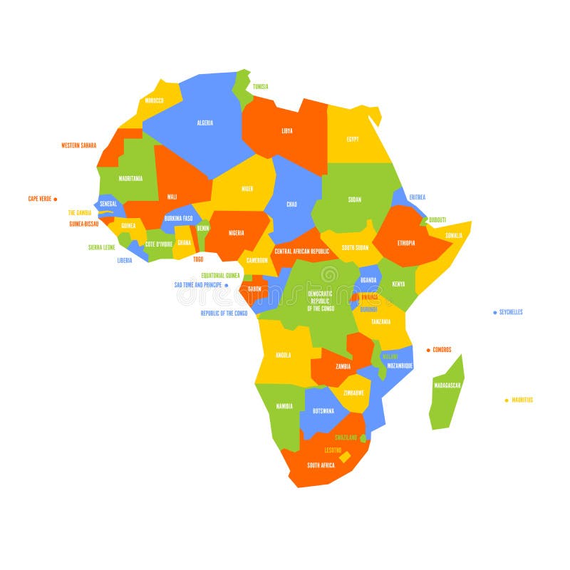 Mycket förenklad infographical politisk översikt av Afrika Enkel geometrisk vektorillustration stock illustrationer Mycket förenklad infographical politisk översikt av Afrika Enkel geometrisk vektorillustration stock illustrationer
