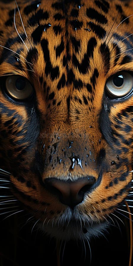 Mycket nära foto av farlig leopard vektor illustrationer