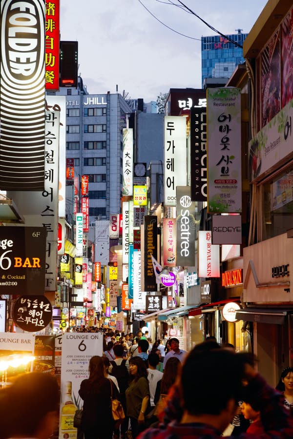 Myeongdong Shopping Area in Seoul, Korea Editorial Stock Image - Image ...