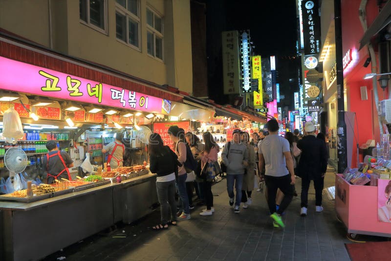 Myeongdong Shopping  Street Seoul South Korea  Editorial 