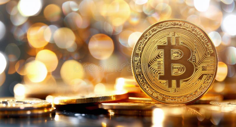 Myntstack för bitmyntkryptovaluta royaltyfria foton
