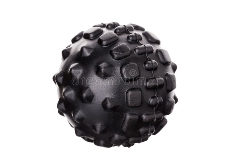 Myofascial rubber boll för själv-massage På vitbakgrund arkivfoto Myofascial rubber boll för själv-massage På vitbakgrund arkivfoto