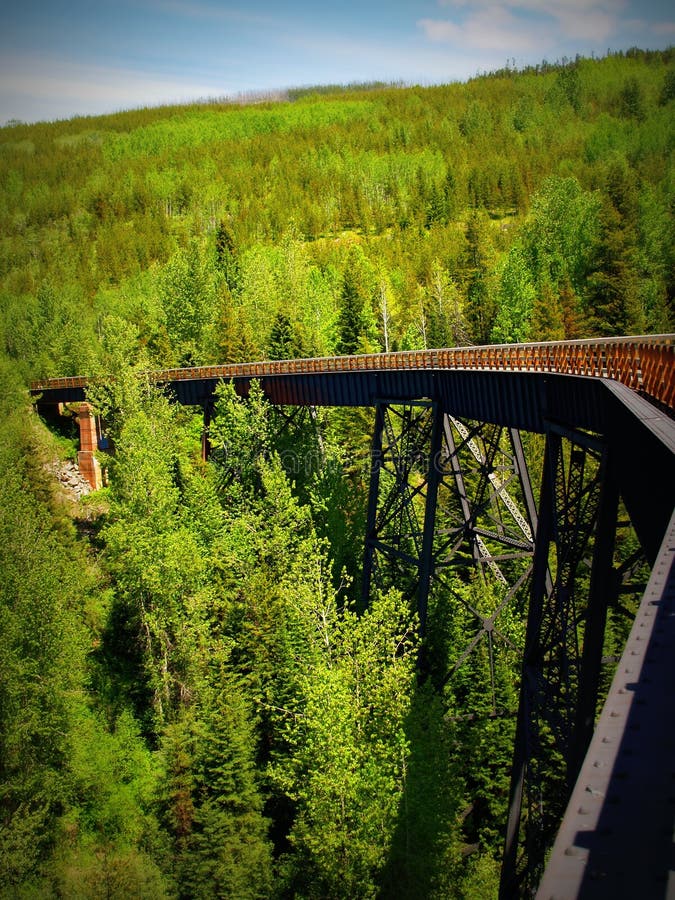 Scenic view of Myra Canyon railroad over forest, Kelowna, British Colombia, Canada. Scenic view of Myra Canyon railroad over forest, Kelowna, British Colombia, Canada.