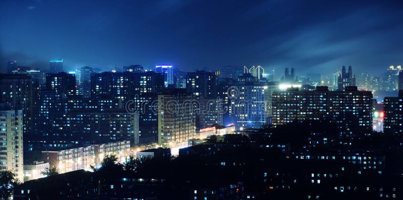 A myriad twinkling lights of a city royalty free stock photo