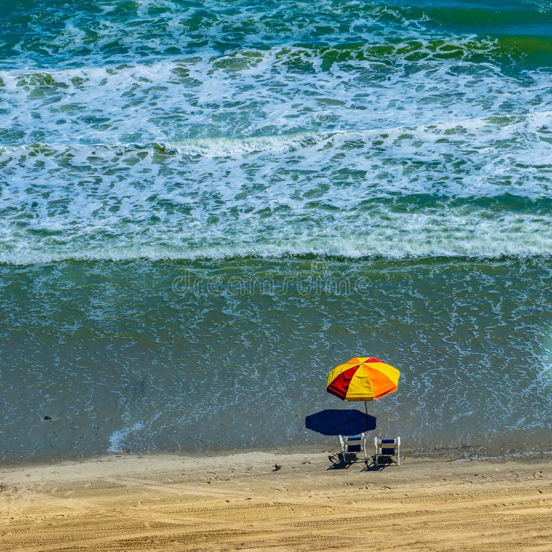 Myrtle Beach beachfront sun umbrella two beach chairs Myrtle Beach South Carolina