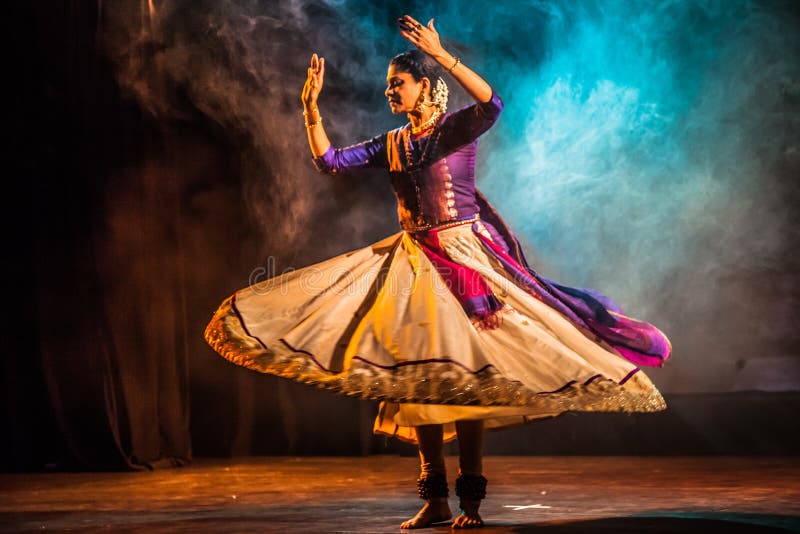 Mysore, India - June 4, 2017:Kathak artist beautifully performs