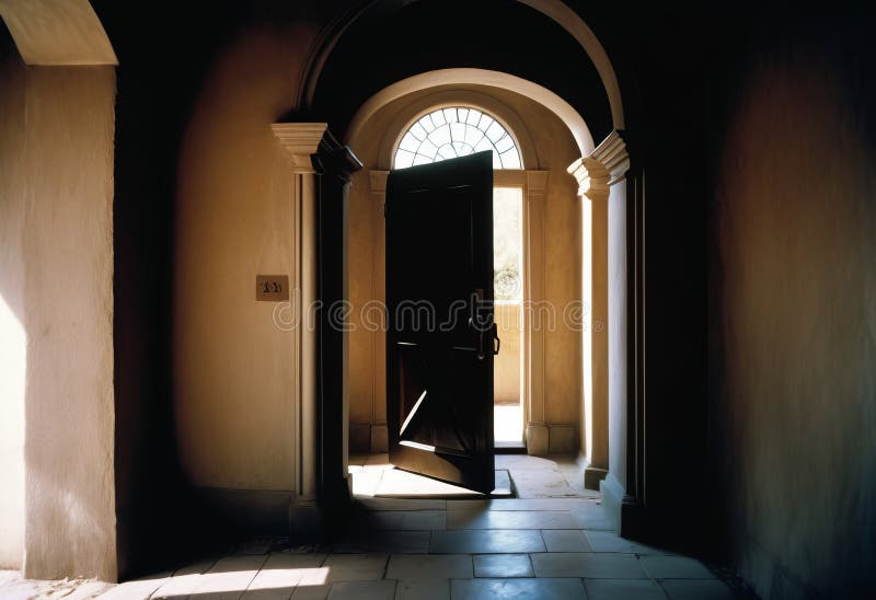 Mysterious entrance to new life or beginning royalty free illustration