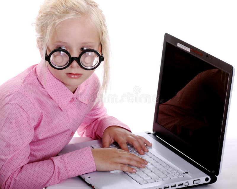 Mysterious Girl Typing on her Laptop in Secrecy
