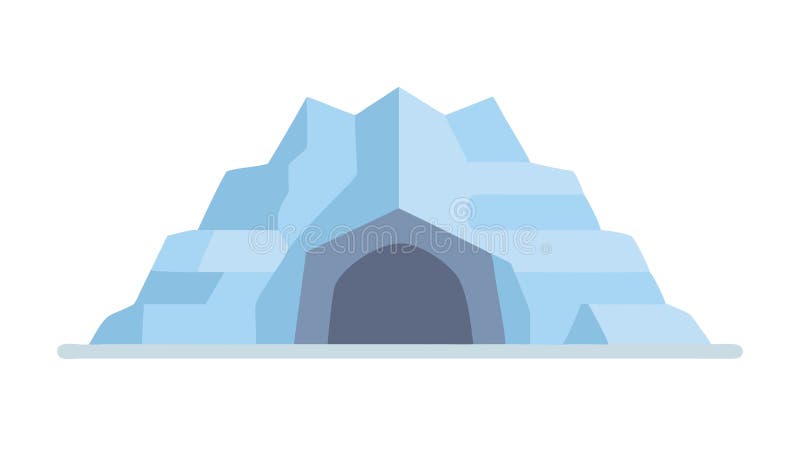Mysterious Ice Cave Entrance vector design Generative AI stock illustration